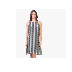 Black Coloured Printed Shift Dress